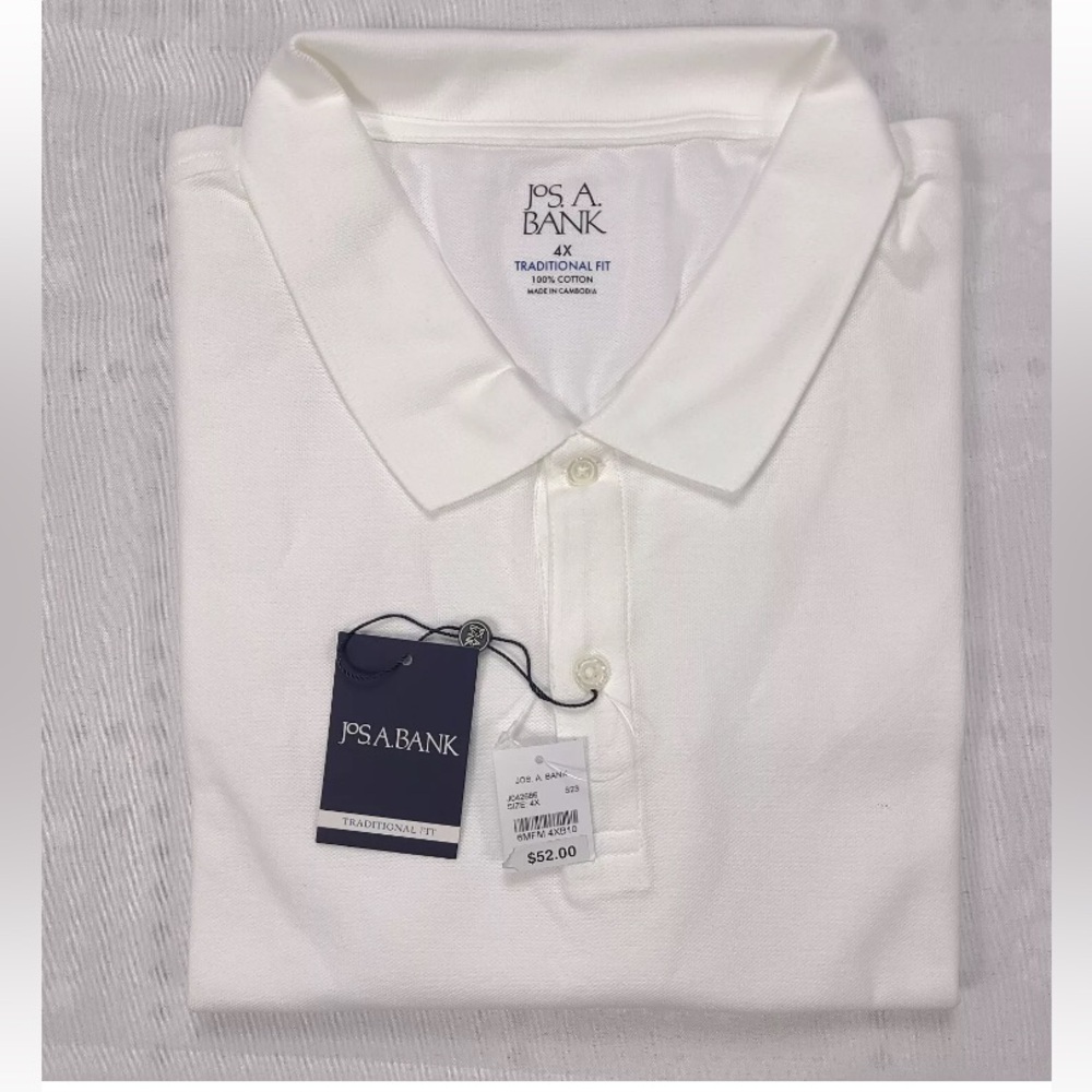 NewJos A Bank White Polo Size 4XL